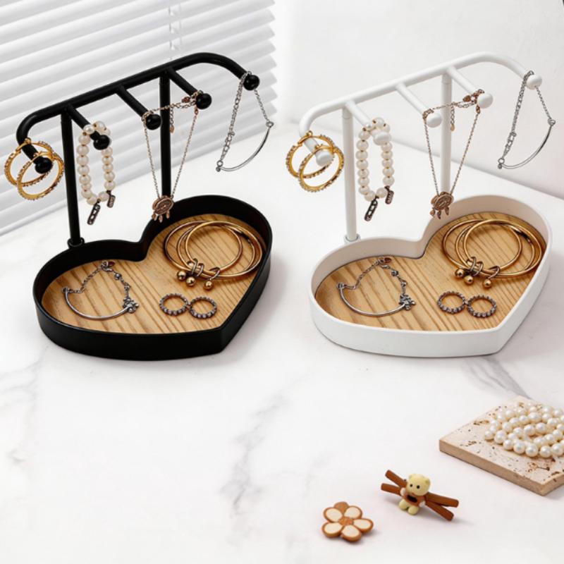 Wood Ring Blank - Présentoir Organisateur de Bijoux avec Plateau